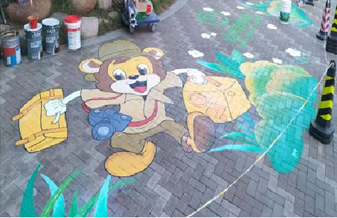 绥江夏季画地面彩绘会遇到的问题