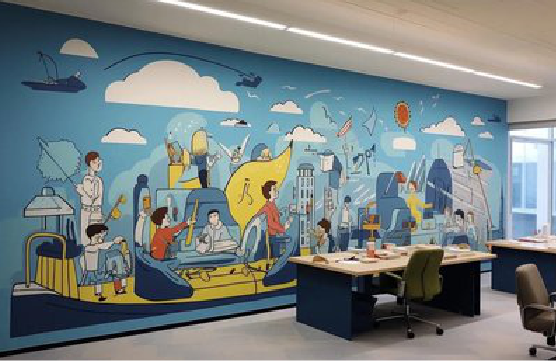 绥江办公室墙绘的特点。