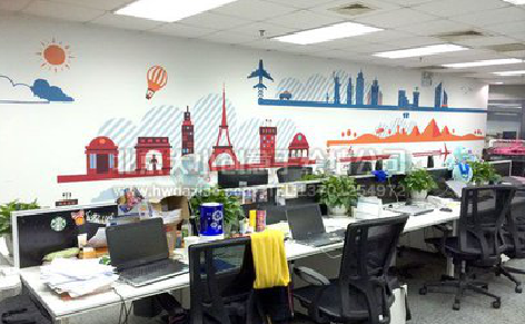 绥江教你设计办公室墙绘的方法。